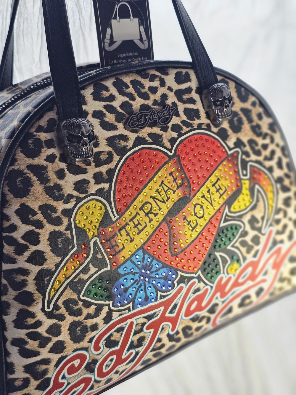 Ed Hardy Women's Leopard Print 'Eternal Love' Convertible Tote - Multicolor